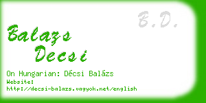 balazs decsi business card